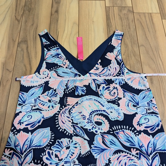 EUC! Lilly Pulitzer Florin Reversible Top High Tide Navy Holy Flockamolie Size S - Picture 8 of 14